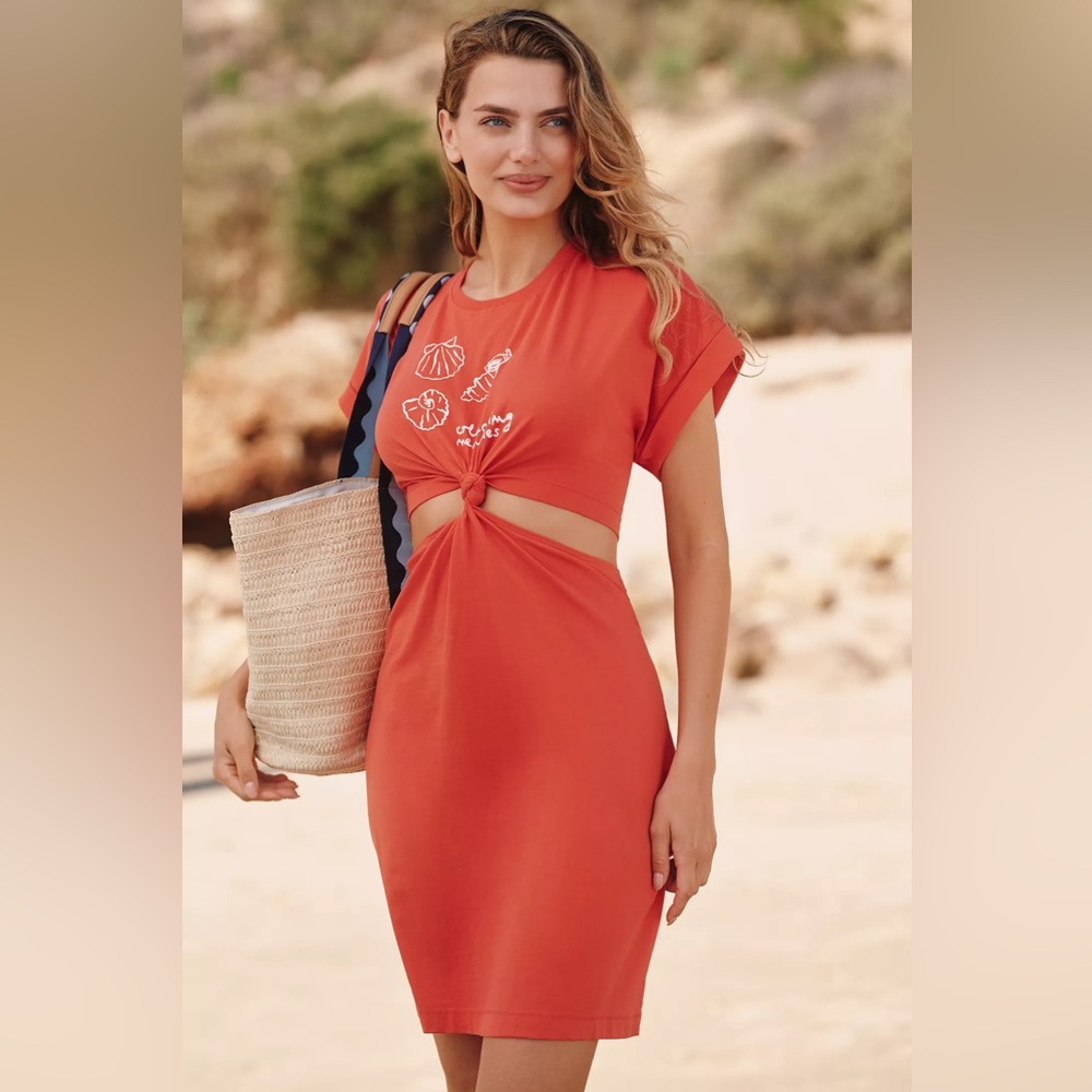 Celandine x Agathe Marty Twist T-Shirt Midi Dress |fits like LARGE